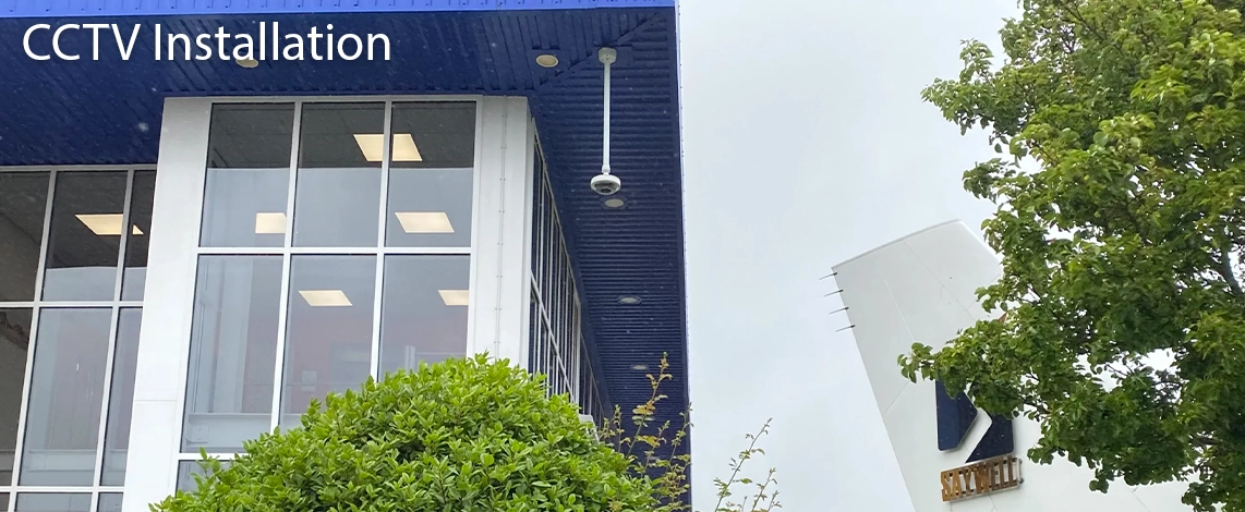 A CCTV camera at a commercial building