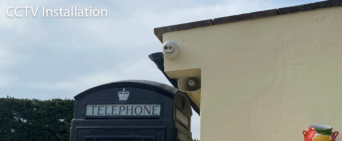 A CCTV camera on the exterior of a residential property